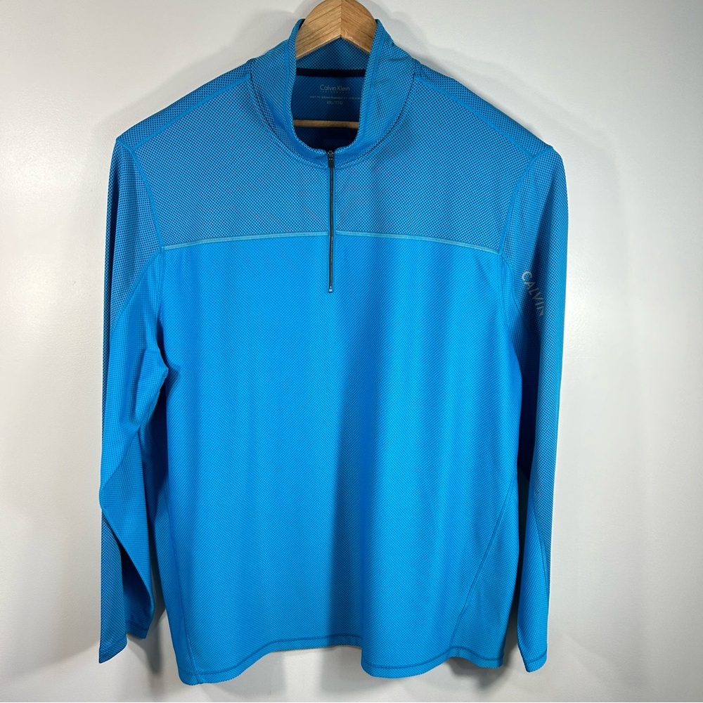 Calvin Klein Performance 1/4 Zip Long Sleeve Shirt Sleeve Spell Out; Men’s XXL